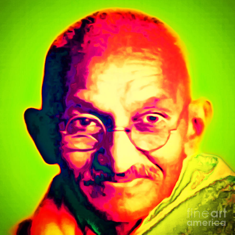 Independence Day Photograph - Mohatma Gandhi 20151230 square by Wingsdomain Art and Photography