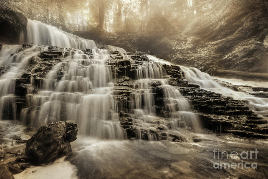 Mohawk Falls in Sepia Photograph by Lori Deiter