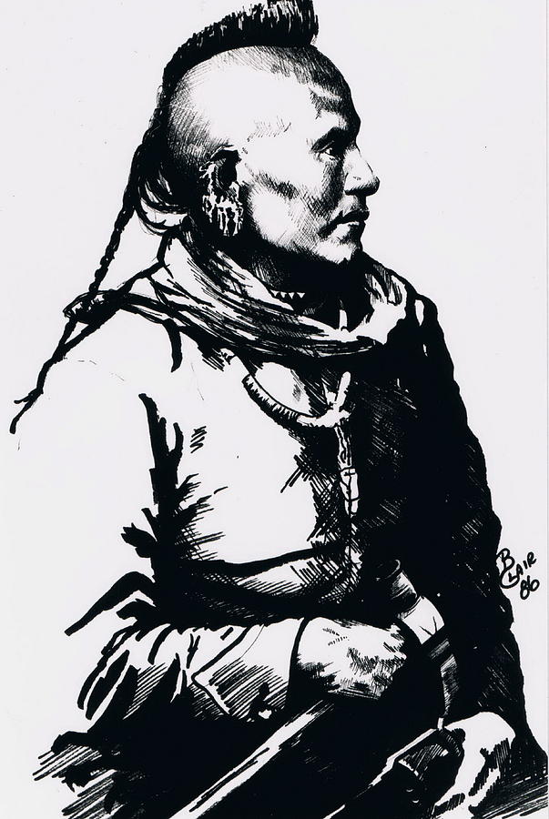 Mohican Man Drawing by Barbara Keith