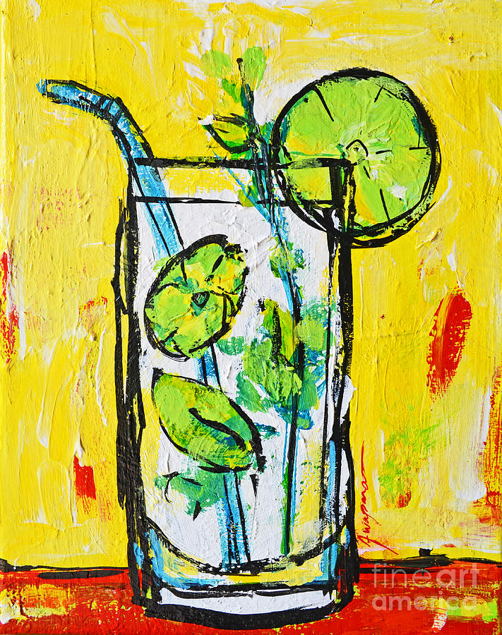 Mojito - Latin Tropical Drink Modern Art Painting by Patricia Awapara