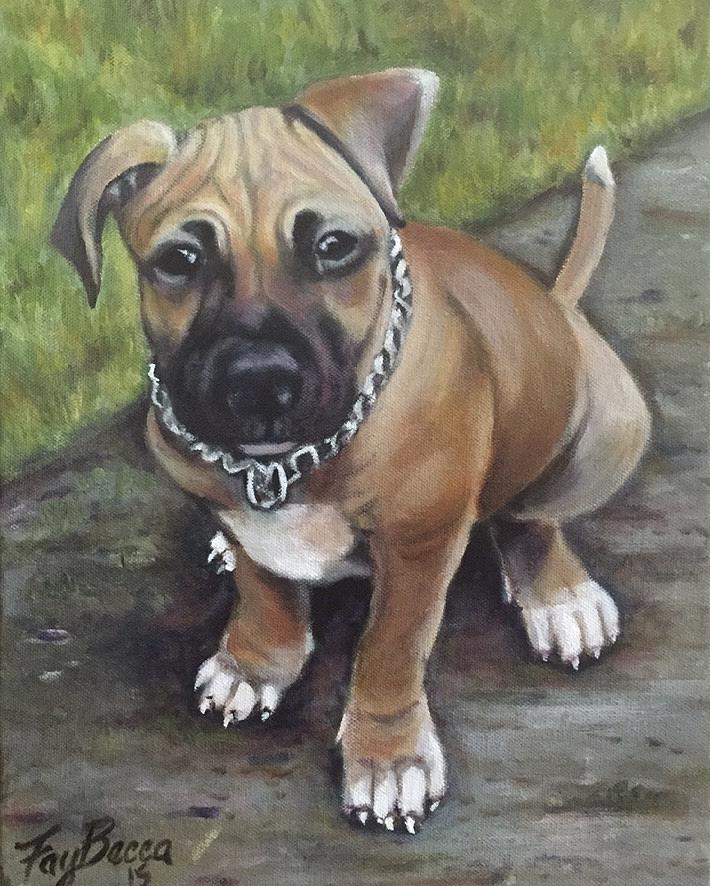 Dog Painting - Great Dane Mastiff Puppy  by FayBecca