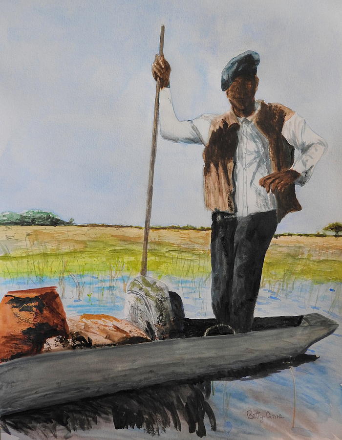 Mokoro Driver Painting by Betty-Anne McDonald