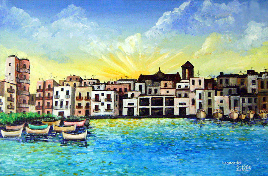 Mola Di Bari 1980 Painting by Leonardo Ruggieri