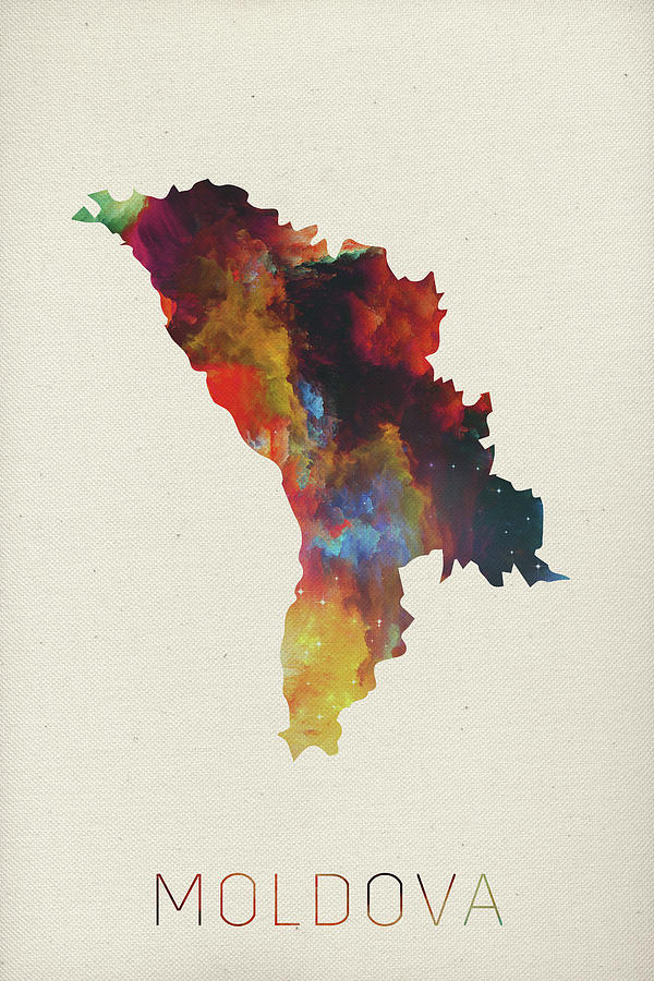 Map Mixed Media - Moldova Watercolor Map by Design Turnpike