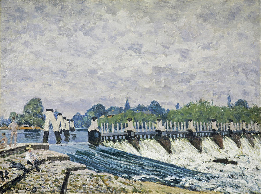 Alfred Sisley Painting - Molesey Weir, Hampton Court by Alfred Sisley
