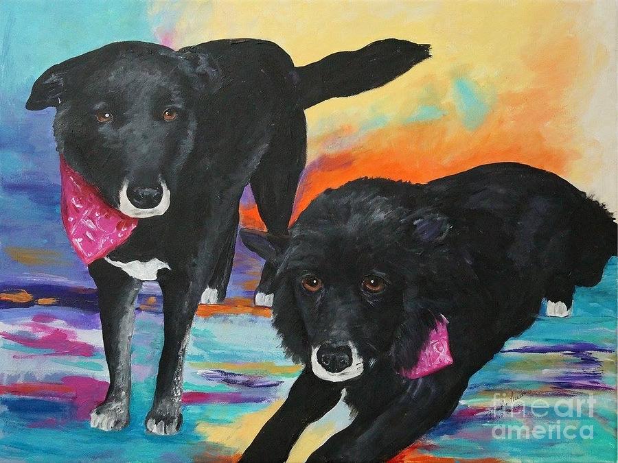 Colourful Painting - Molly and Macy by Frankie Picasso