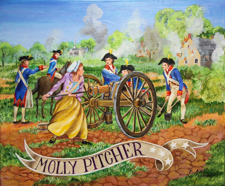 Colonial Soldiers Painting - Molly Pitcher by Jan Mecklenburg