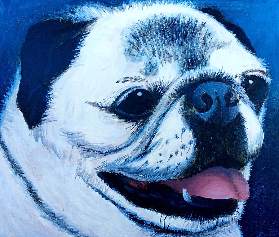 Molly The Pug Painting by Dustin Miller