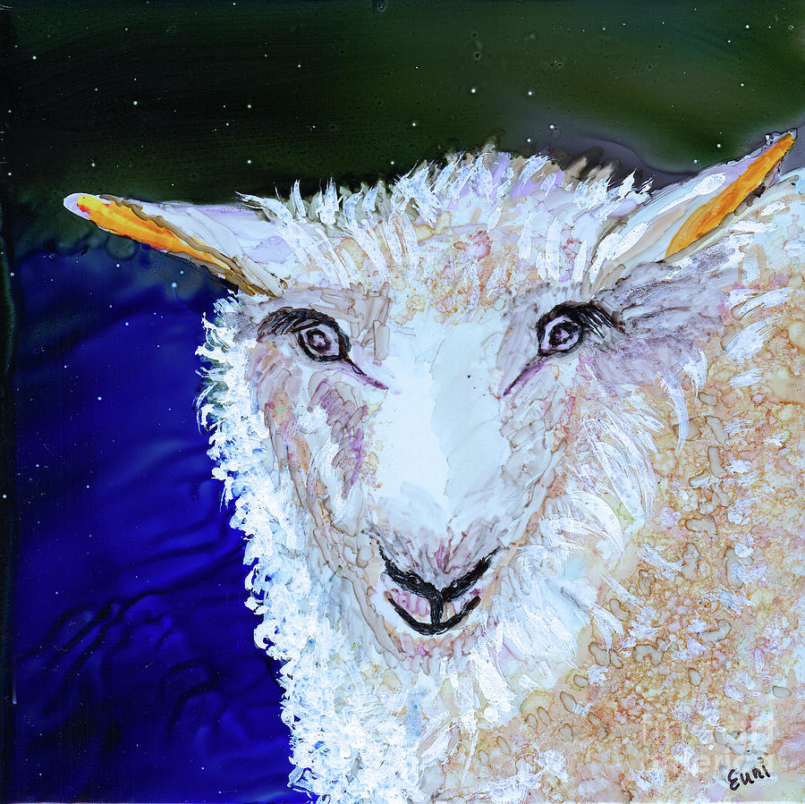 Molly the Sheep Tapestry - Textile by Eunice Warfel