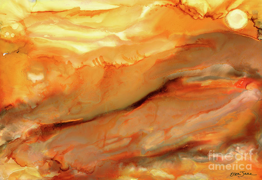 Abstract Painting - Molten Planet by Ellen Jane