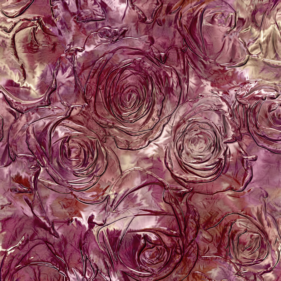 Magenta Roses Digital Art - Molten Roses Abstract Realism by Georgiana Romanovna