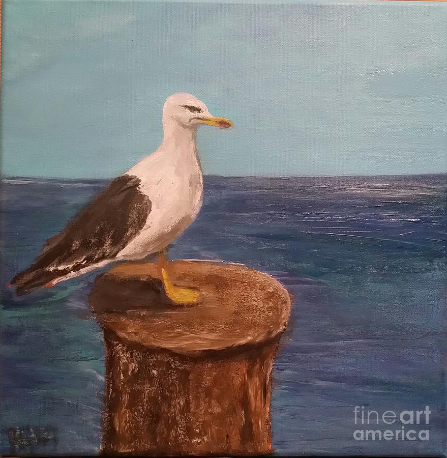 Seagull Painting - Moms Watch by Katie Adkins