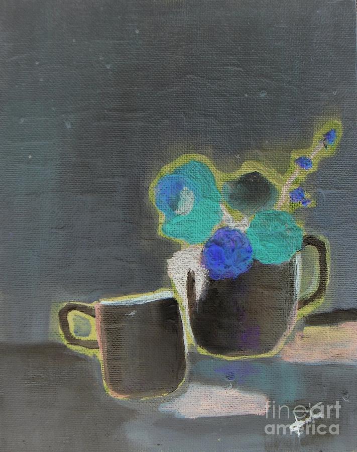 Mom love coffee and Flowers Painting by Vesna Antic
