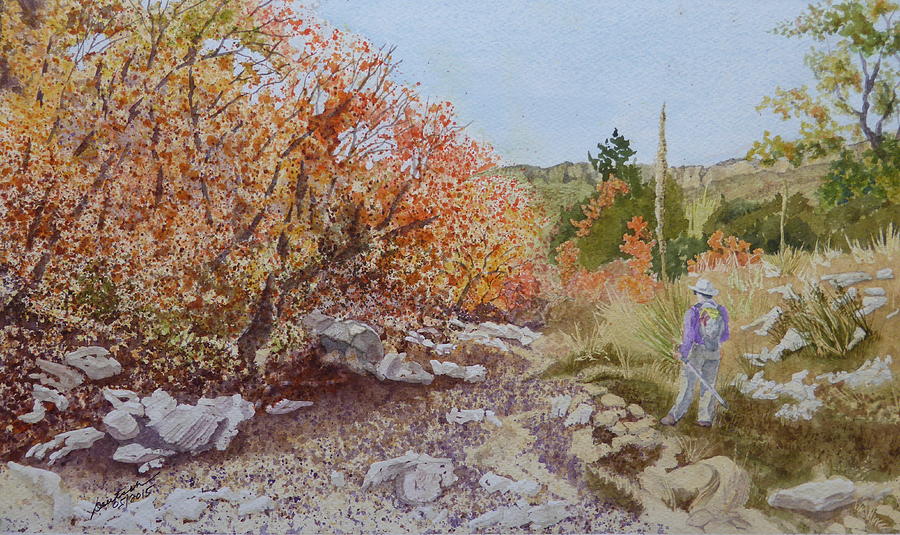 Moment in the Sun - Crossing Tejas Creek Painting by Joel Deutsch