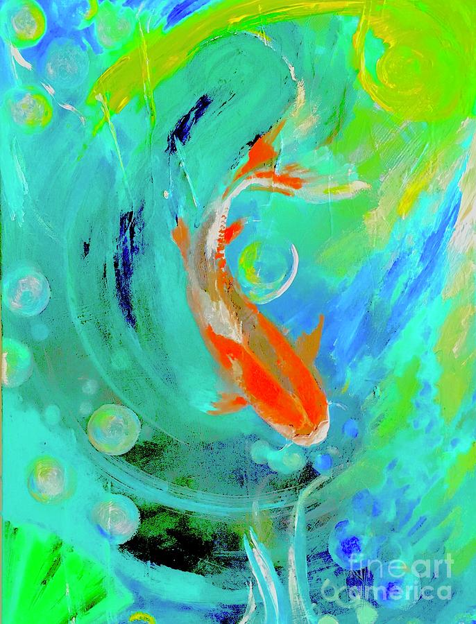 Moments With Koi Painting by Lisa Kaiser