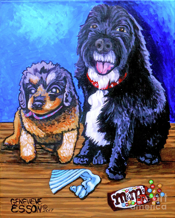 Momma And Auggie Painting by Genevieve Esson