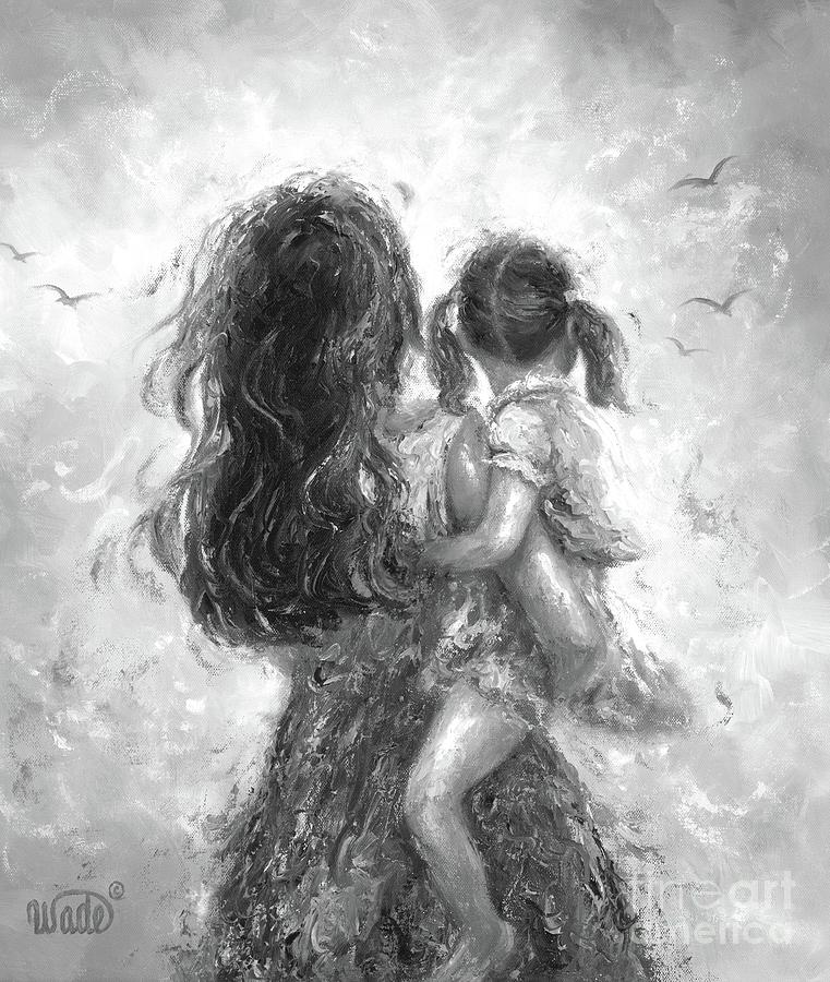 Black And White Painting - Mommy, Carry Me by Vickie Wade