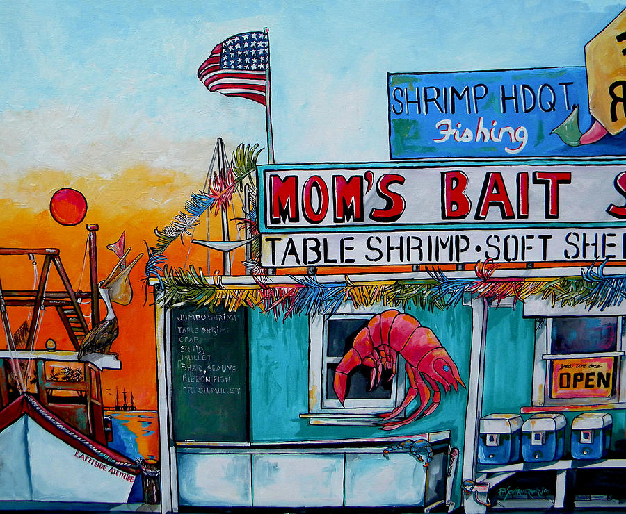 Moms Bait Shop Painting by Patti Schermerhorn