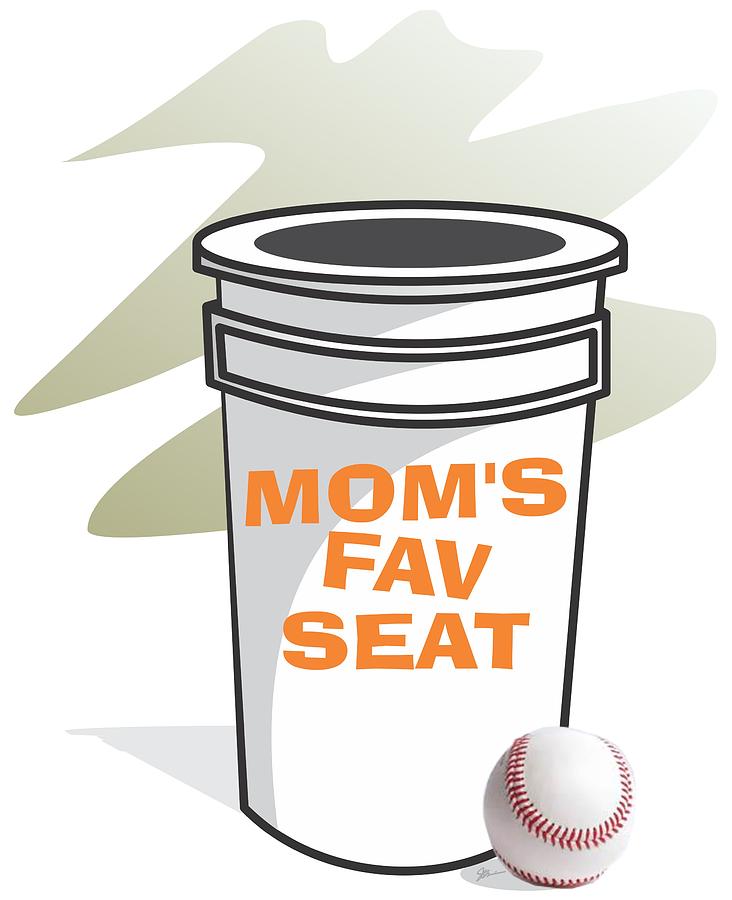 Baseball Digital Art - Moms Favorite Seat by Jerry Watkins