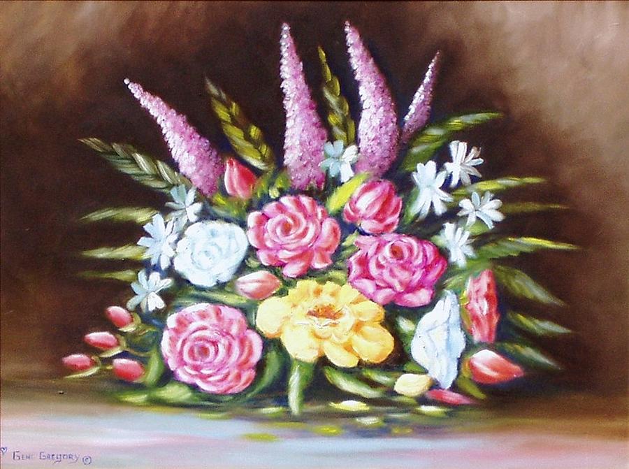 Moms flowers Painting by Gene Gregory