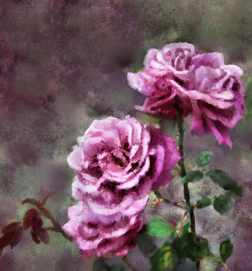 Rose Digital Art - Moms Roses by Susan Kinney