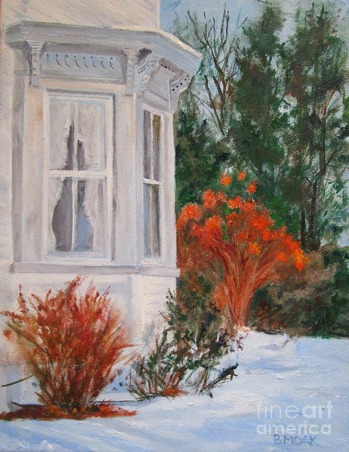 Moms Winter Garden Painting by Barbara Moak