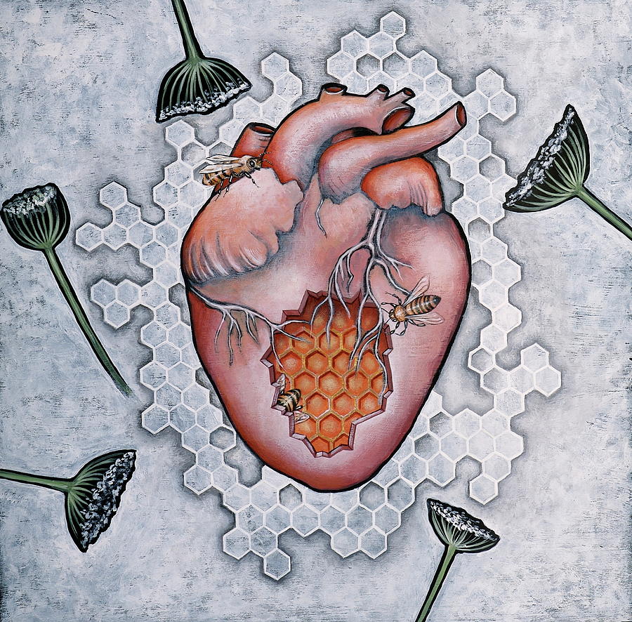 Insects Painting - Mon Coeur- Where the Honeybees Live by Sheri Howe