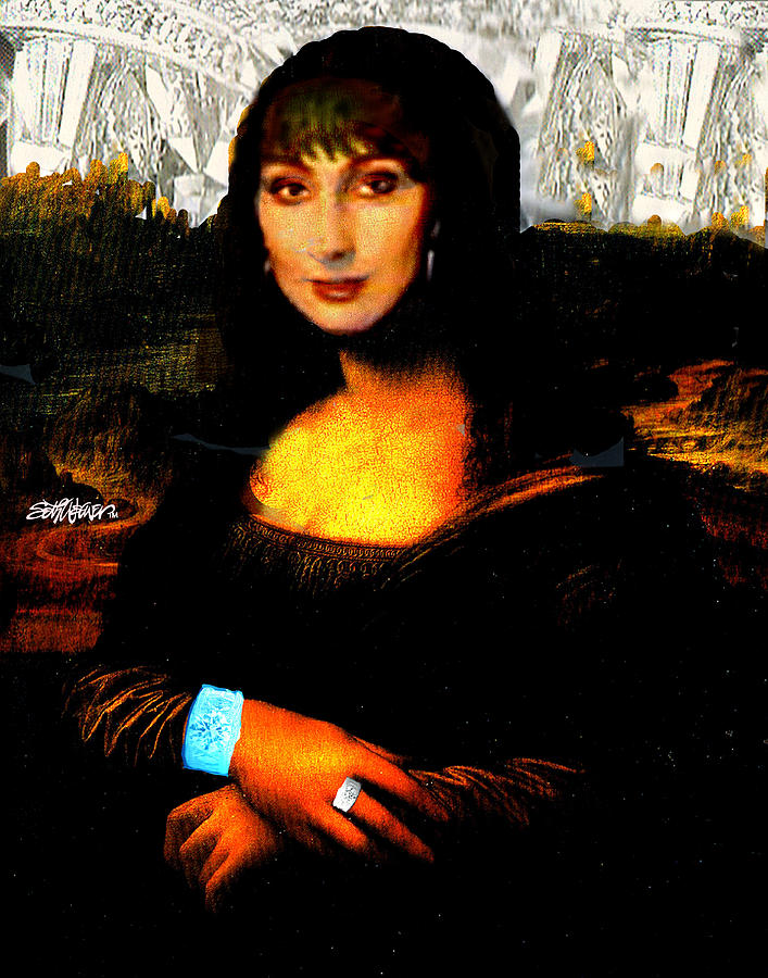 Mona Lisa Digital Art - Mona Cher by Seth Weaver Mona Lisa Digital Art - Mona Cher by Seth Weaver