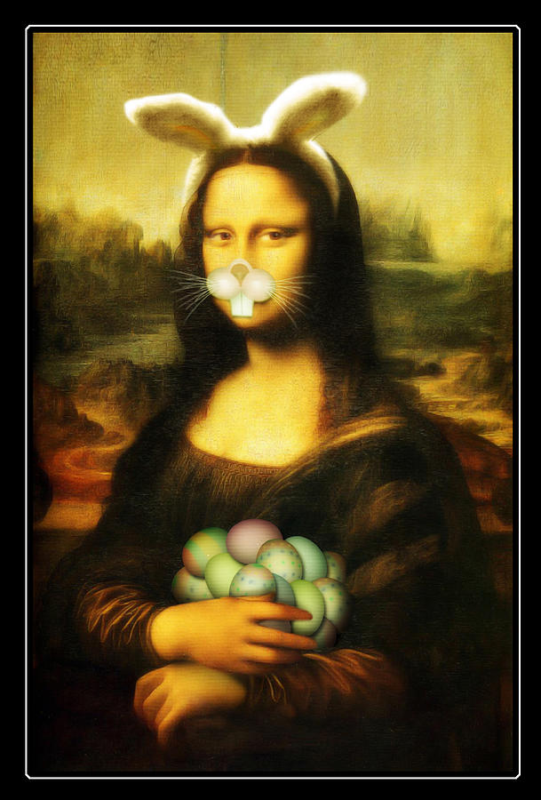 Easter Painting - Mona Lisa Bunny by Gravityx9  Designs
