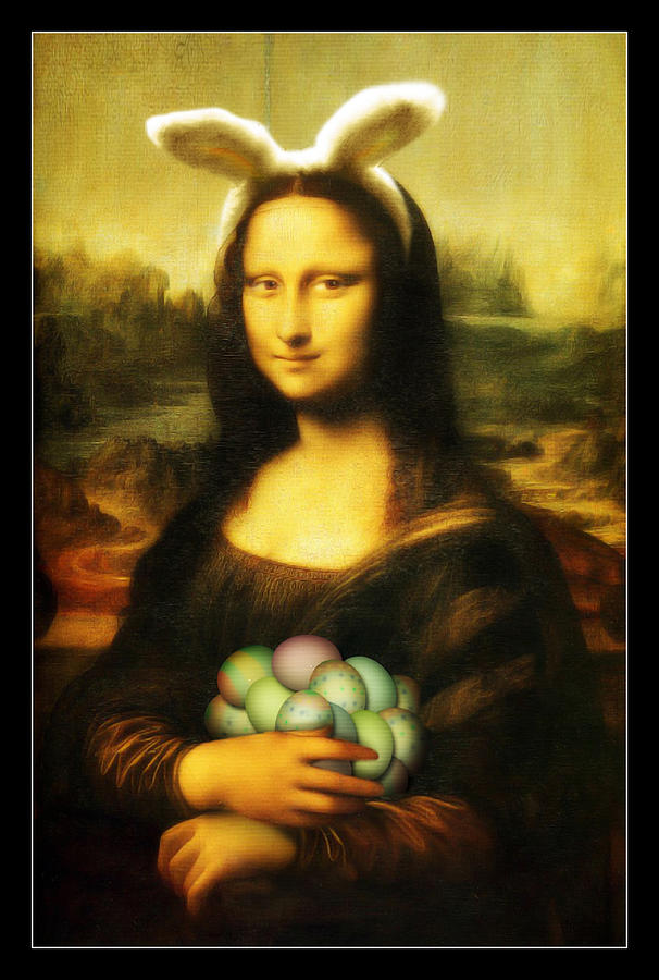 Easter Painting - Mona Lisa Easter Bunny by Gravityx9  Designs