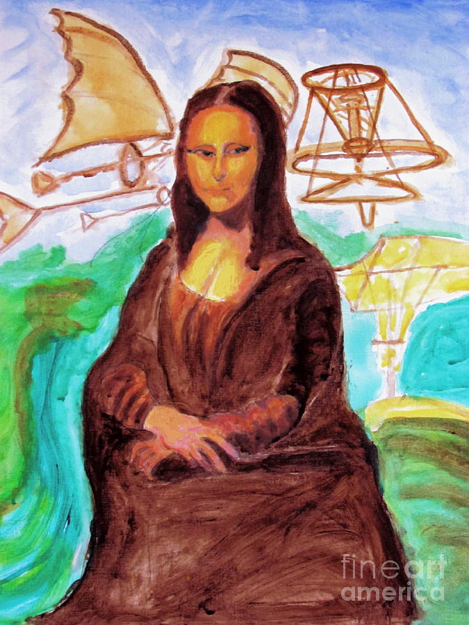 Mona Lisa Tribute to Leonardo Da Vinci  Painting by Stanley Morganstein