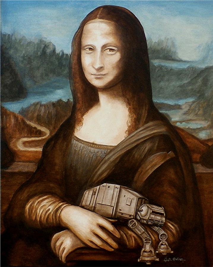 Mona Lisa what you smiling AT AT Painting by Al  Molina