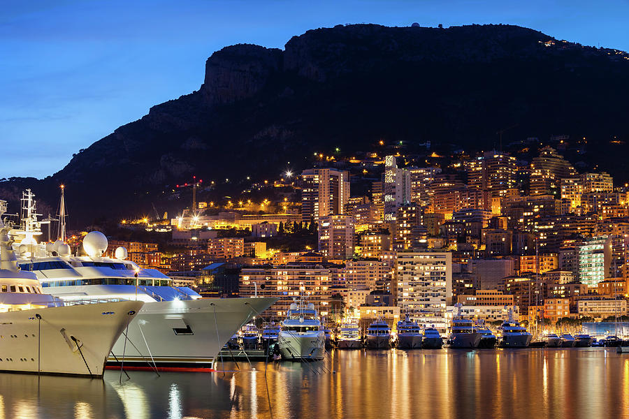 Monaco by Night Photograph by Artur Bogacki