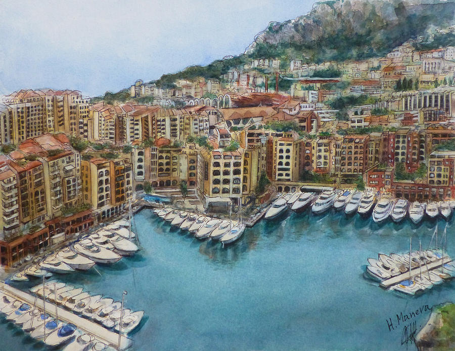 Monaco Painting by Henrieta Maneva