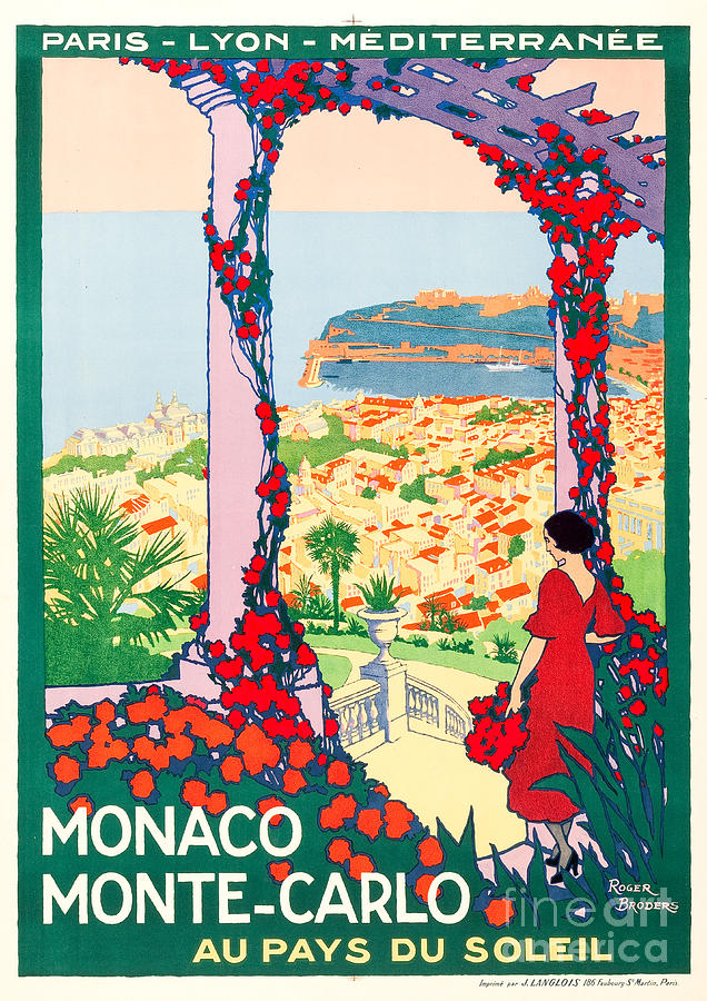 Monaco Monte-Carlo Travel Poster 1922 Painting by Vincent Monozlay