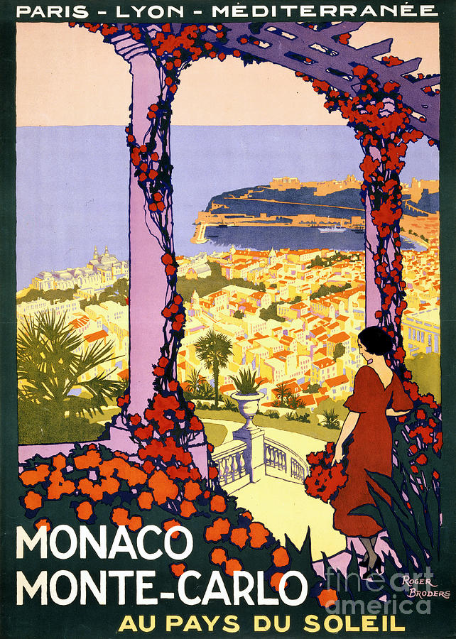 Vintage Painting - Monaco. Monte-Carlo Vintage Travel Poster Restored by Vintage Treasure