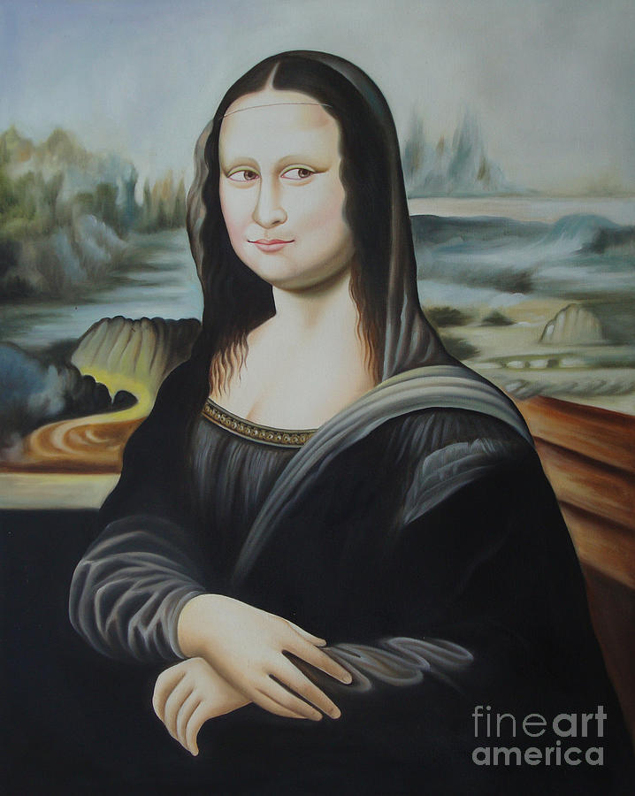 Monalisa Mona Lisa Oil Painting on Canvas Art Gallery Artwork Artist Painting by A K Mundra
