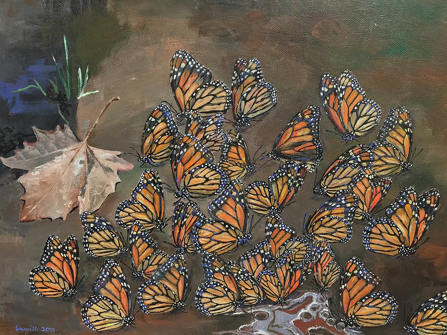 Monarch Butterflies In Mexico Painting by Danielle Rosaria