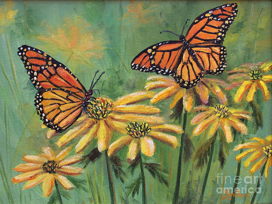 Monarch Butterflies Painting by Lou Ann Bagnall