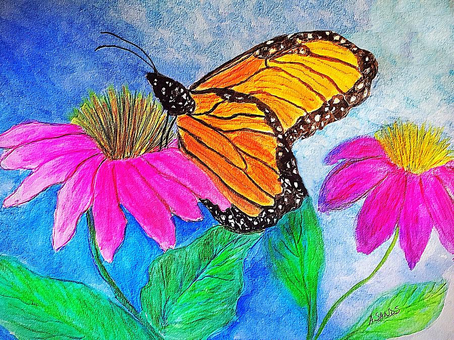 Monarch Butterfly Beauty Painting by Anne Sands