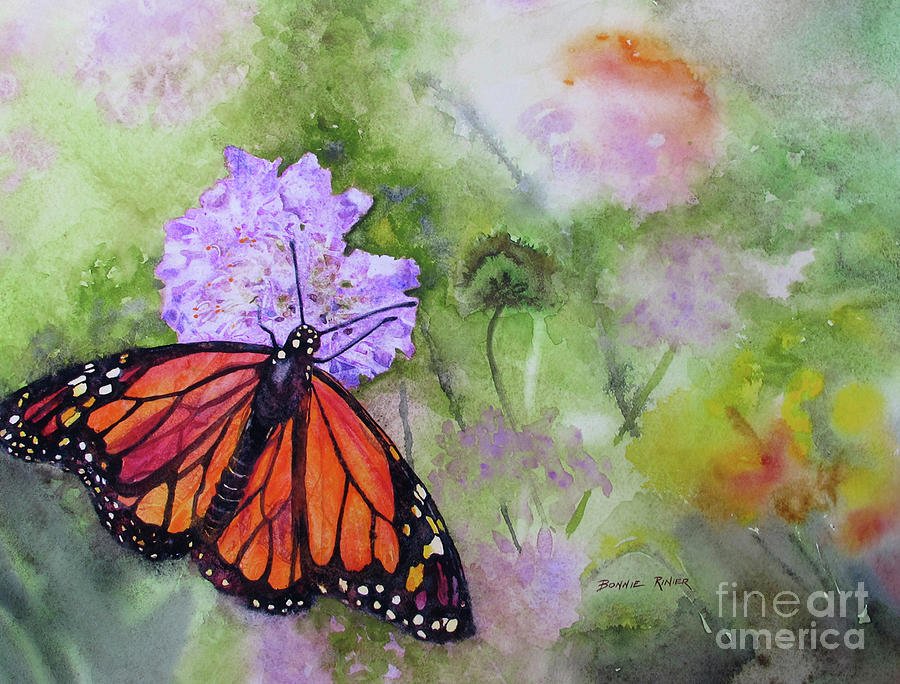 Monarch Butterfly Painting by Bonnie Rinier