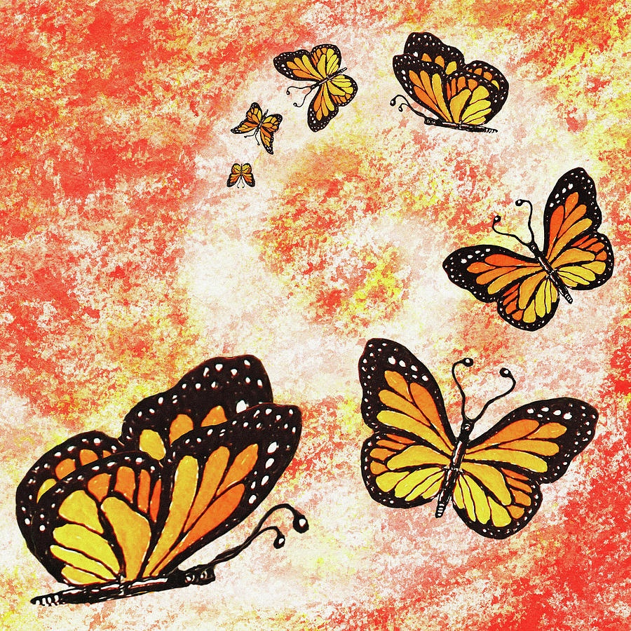 Monarch Butterfly Dance Painting by Irina Sztukowski