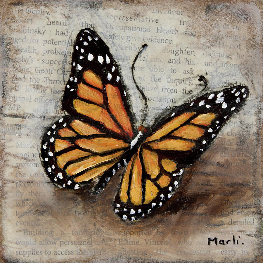 Monarch Butterfly Mixed Media by Marli