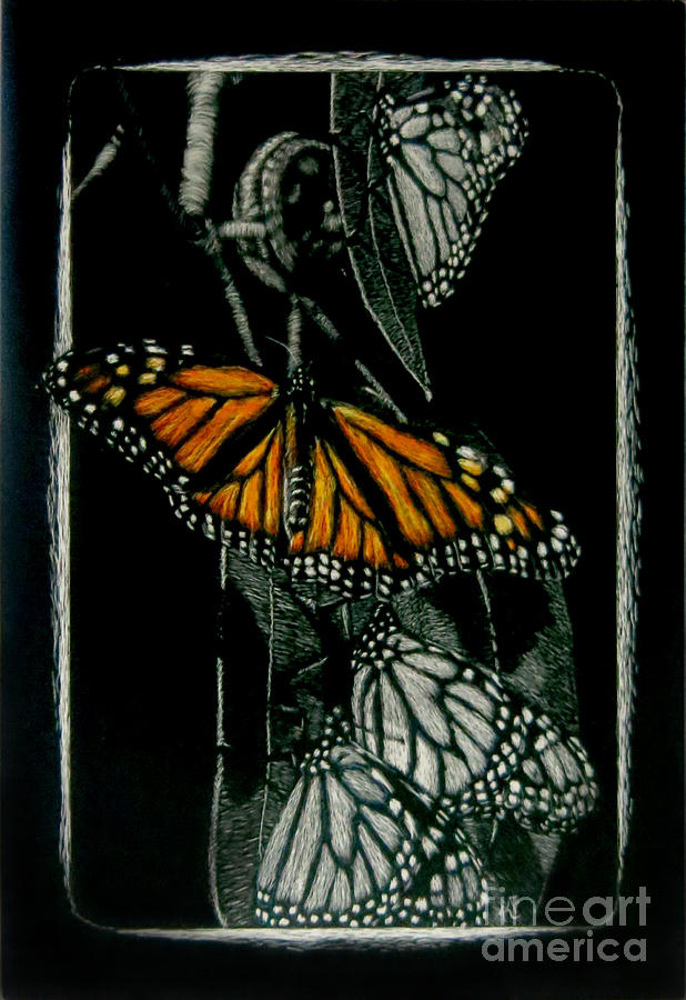 Monarch in Color Painting by Karen Peterson