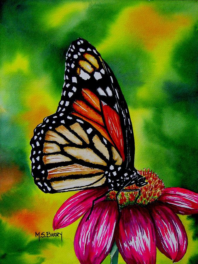 Monarch Painting by Maria Barry