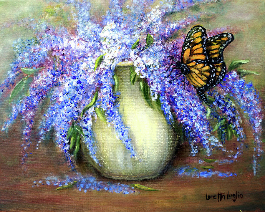 Monarch of the Lilacs Painting by Loretta Luglio