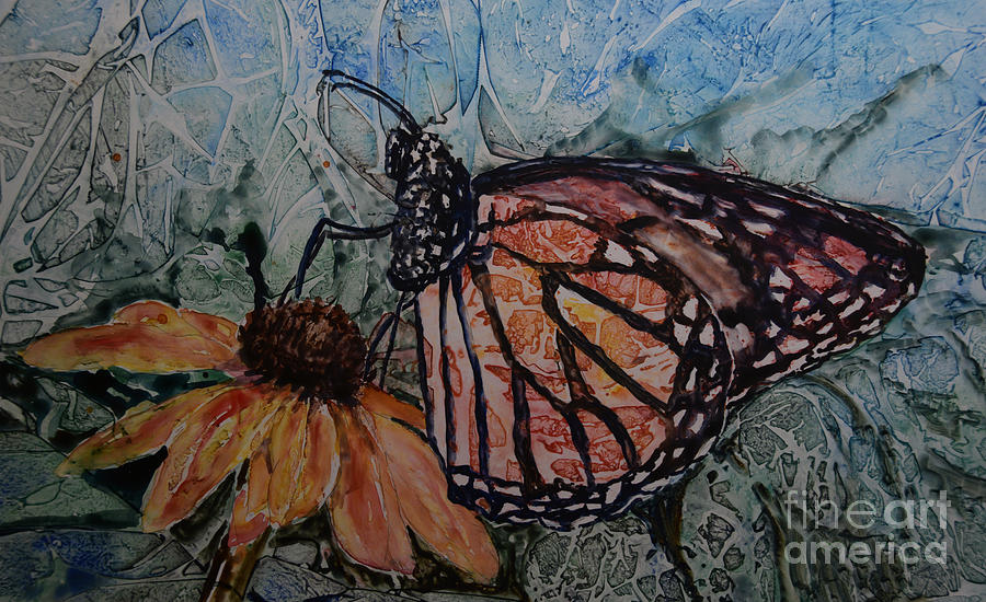Monarch Visitor Painting by Bev Morgan