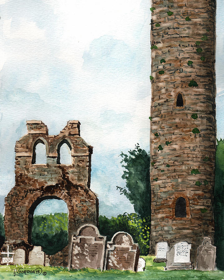 Monasterboice Ruins Ireland Painting by Timithy L Gordon
