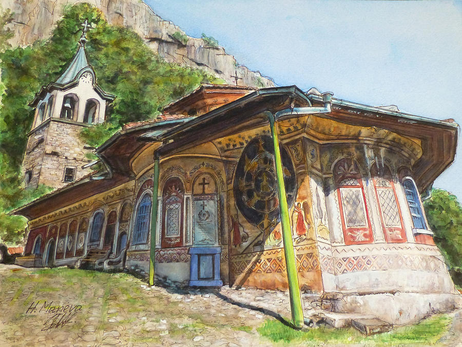 Monastery of The Holy Transfiguration of God  Bulgaria Painting by Henrieta Maneva