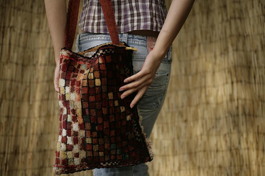 Vintage Tapestry - Textile - Mondrian  Nomadic Bag by Krisha Fairchild